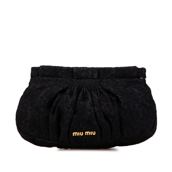 Pre-Loved Miu Miu Lace Frame Clutch - Picture 1 of 11